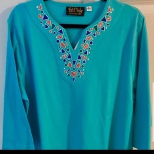 Bob Mackie 3/4 sleeve cotton tunic.